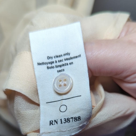 Paper Denim & Cloth 100% Silk Sheer Cream Sleeveless Blouse Women's Size S - Picture 4 of 5